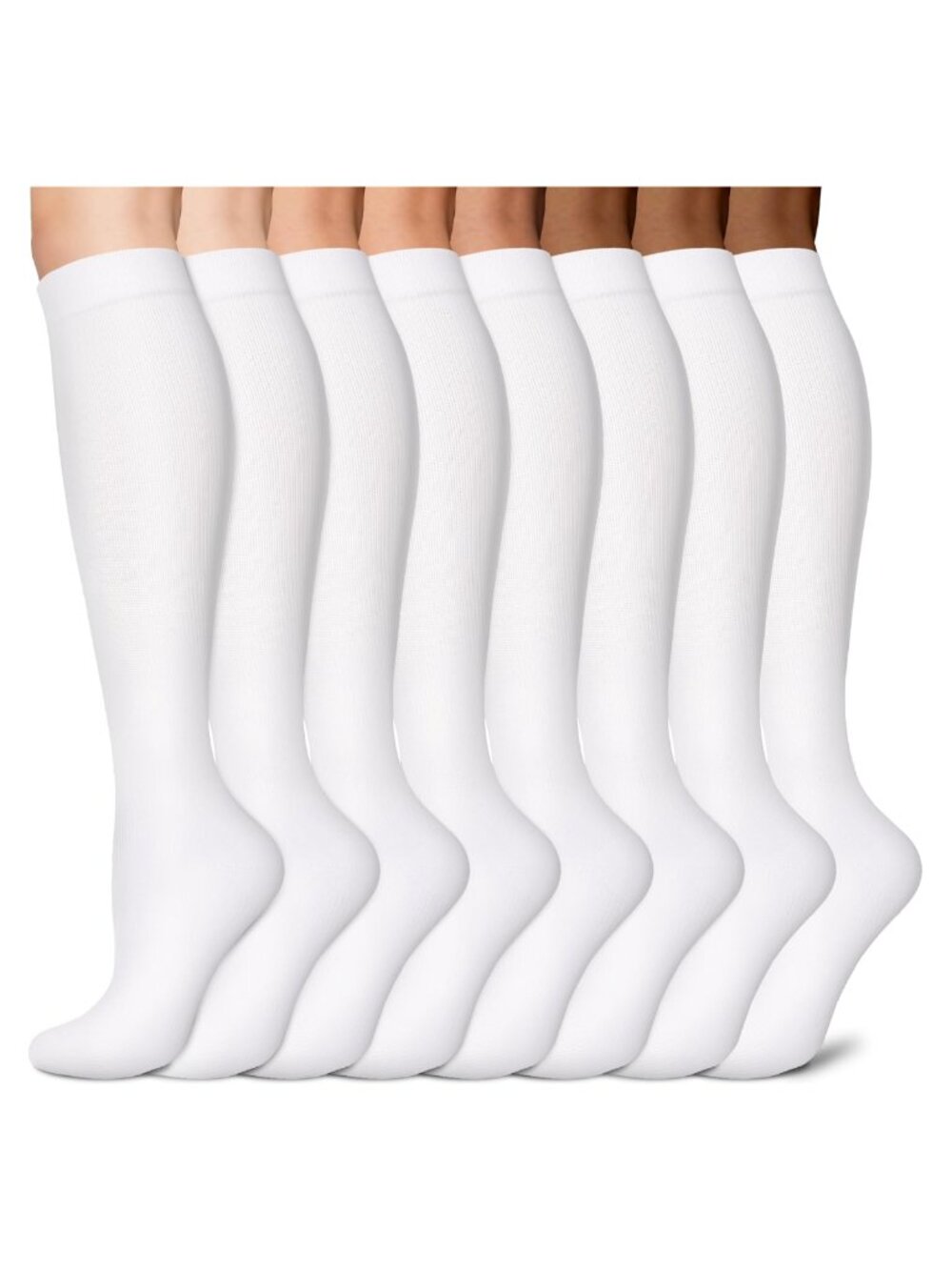 Women's Knee High Compression Socks 8 Pack 15-20mmHg Athletic Support